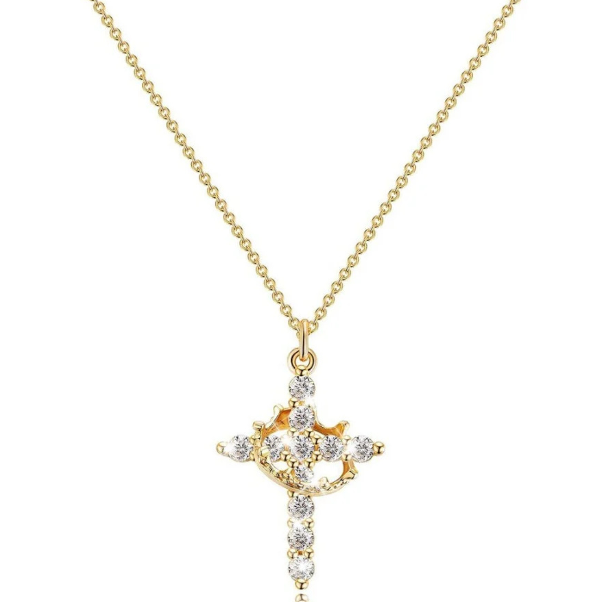 Gold Diamond Cross Necklace
