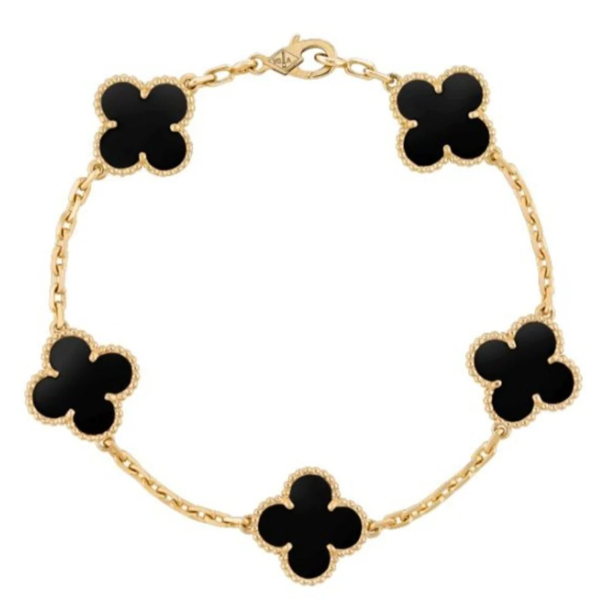 Clover Charm Bracelet - Black , Lucky Symbol