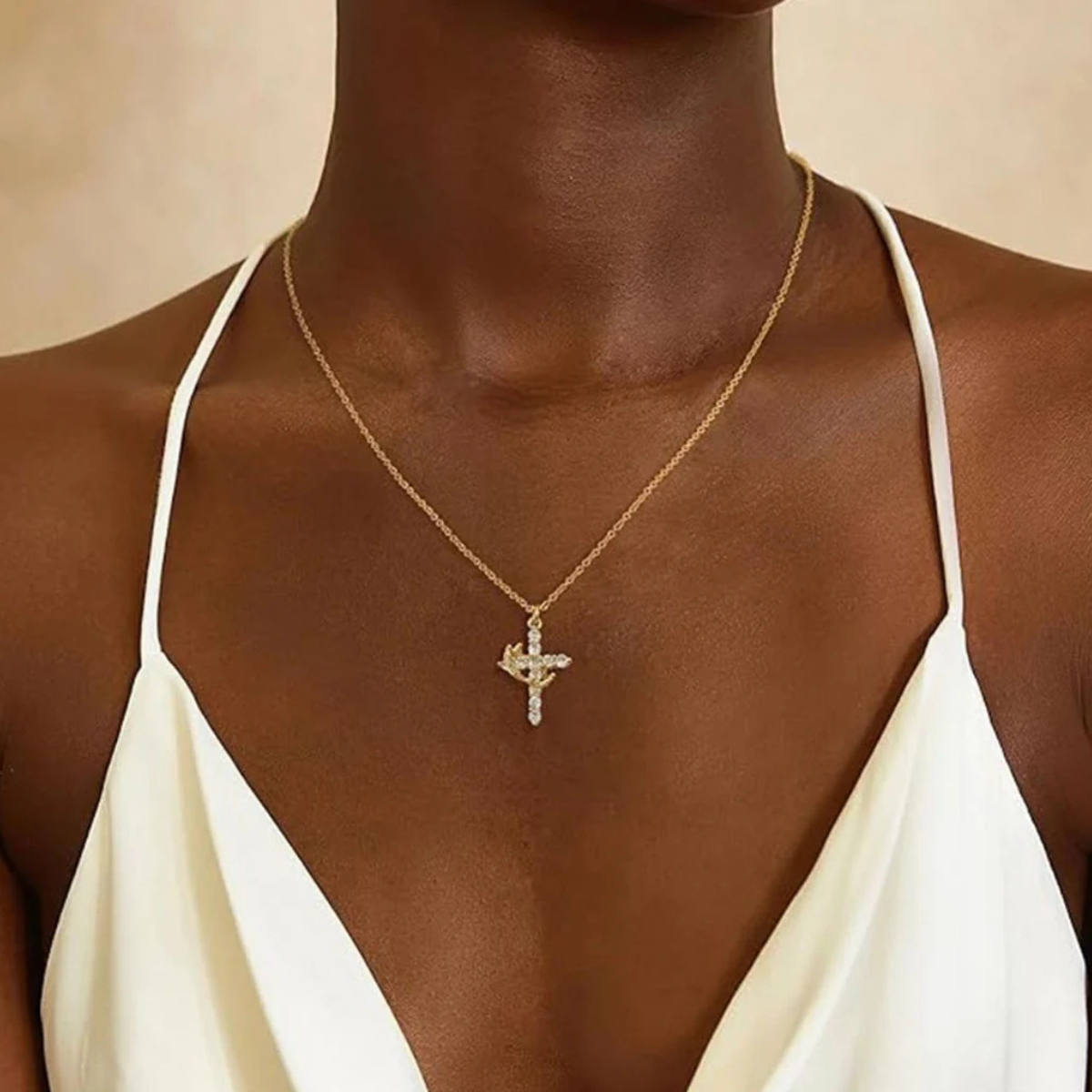 Gold Diamond Cross Necklace