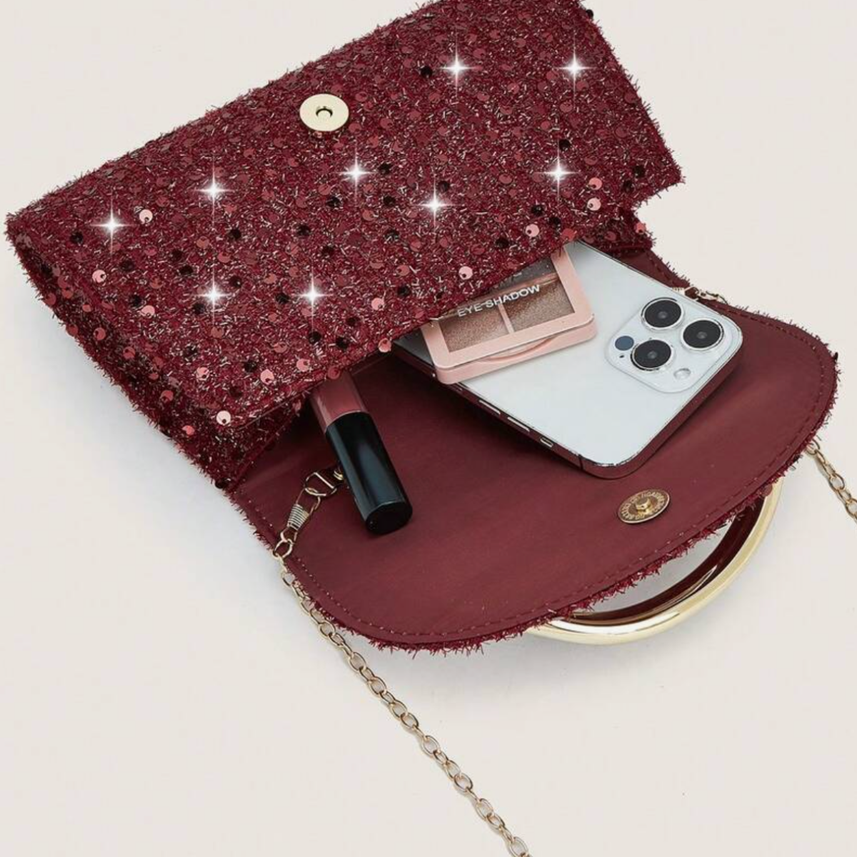 Ruby Sparkle Evening Clutch